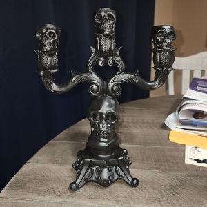 Martha Stewart Black Skull Candelabra